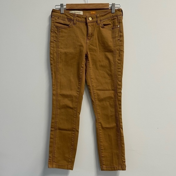 Pilcro and the Letterpress Anthropologie Skinny Ankle Jeans, Size 26, Dark Tan - Picture 1 of 10